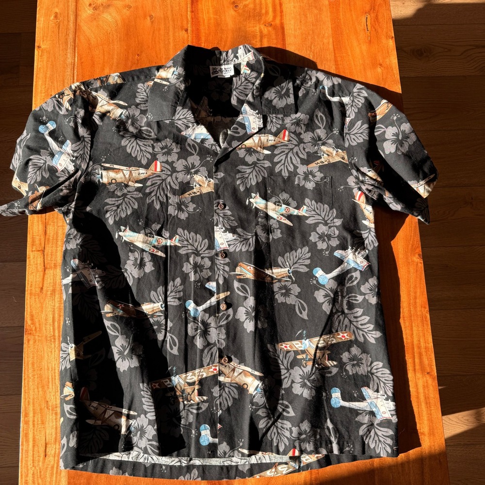 Aloha Republic Men's Hawaiian/Planes Short‎ Sleeve Shirt Size XXL